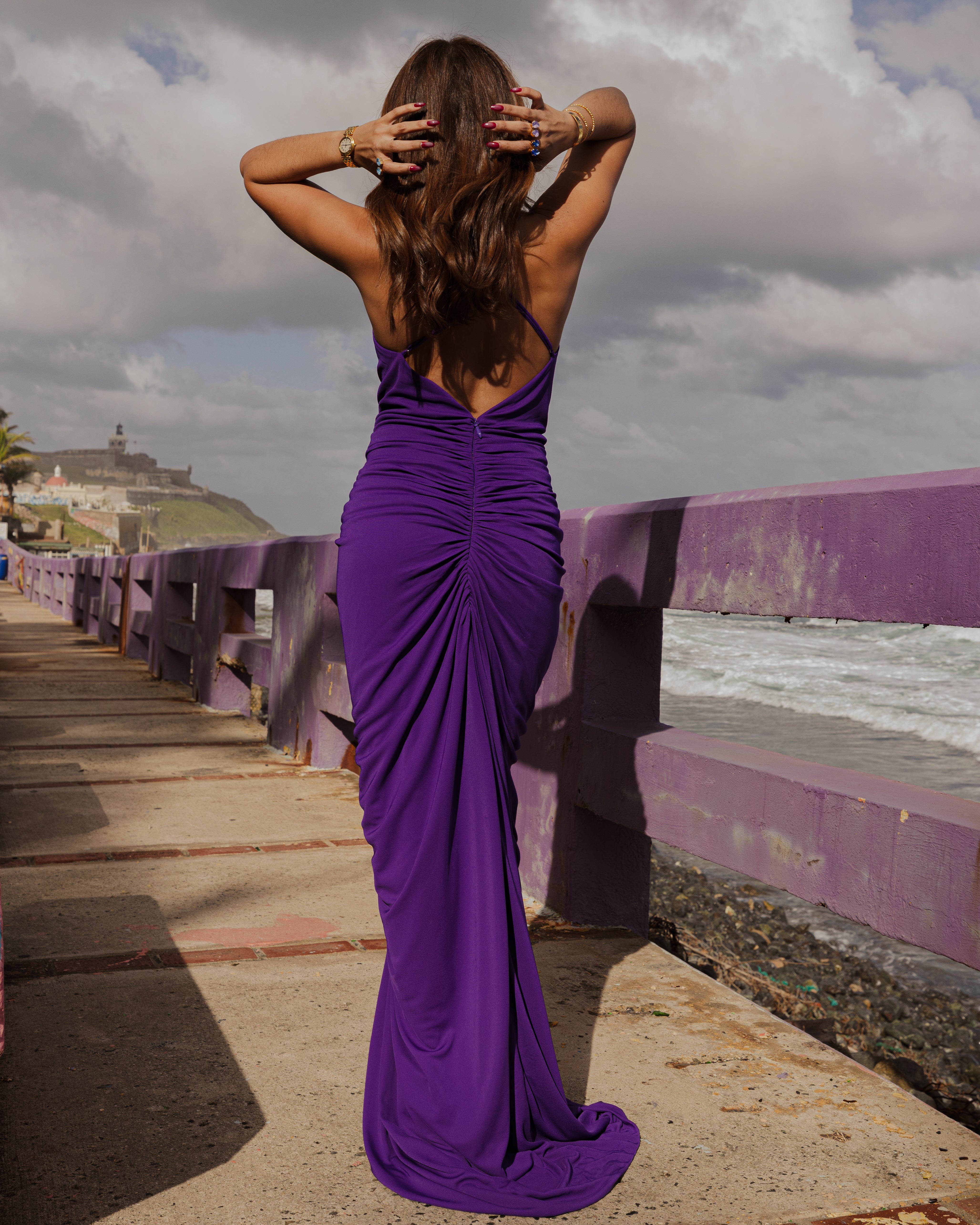 Gini Pau Purple Strappy Maxi Dress